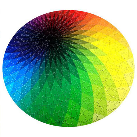Rainbow Round Geometrical Photo Puzzle